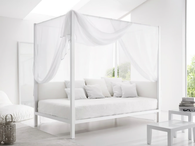 LERA WIND - Full size aluminium canopy bed _ Duomo Design
