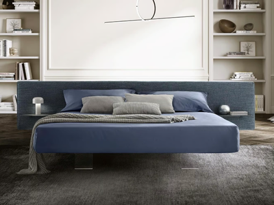 PLANE LONG - Fabric double bed with upholstered headboard _ Duomo Design