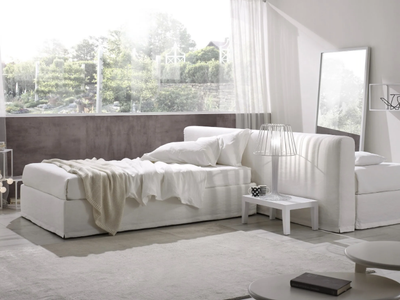 WONDER - Storage bed with upholstered headboard _ Duomo Design