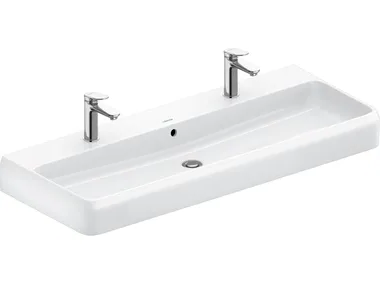 QATEGO - Double ceramic washbasin with overflow _ Duravit