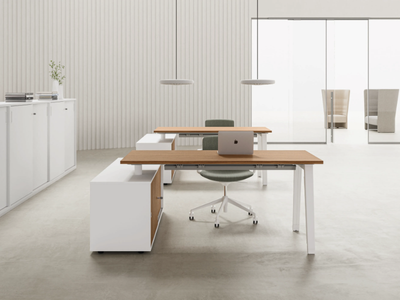 E-PLACE - Sectional melamine and metal office desk _ DVO