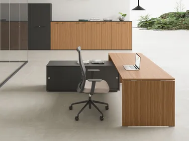 TREKO - L-shaped sectional melamine office desk _ DVO
