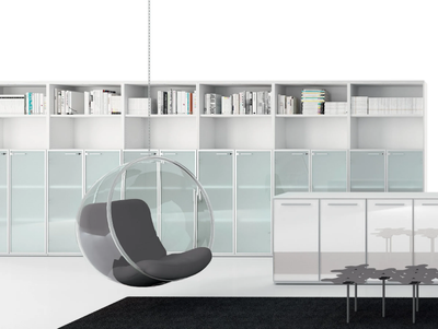 UNIVERSAL STORAGES - Wood and glass office storage unit / office shelving _ DVO