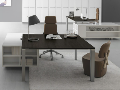 VERTIGO - Rectangular aluminium and wood executive desk _ DVO