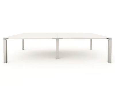 VERTIGO - Rectangular glass and aluminium meeting table with cable management _ DVO