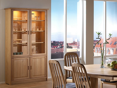 1182M - Wooden highboard with doors _ Dyrlund