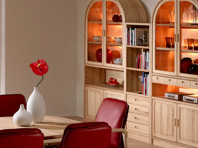 1192M - Wooden bookcase with drawers _ Dyrlund