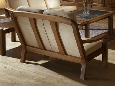 1240AH - 2 seater wooden sofa _ Dyrlund