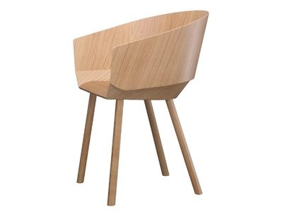 HOUDINI - Wooden chair with armrests _ E15
