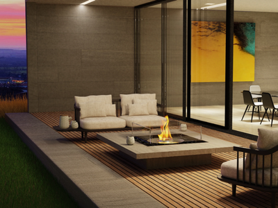 SQUARE 22 - Indoor/Outdoor built-in bioethanol fireplace _ EcoSmart Fire