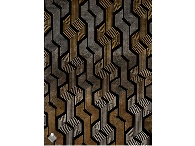 CARNEGIE COAL - Rectangular wool and silk rug with geometric shapes _ Edition Bougainville