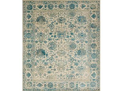 DILARA BLUE GREEN - Handmade rectangular rug in wool ans silk _ Edition Bougainville