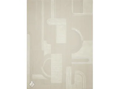 MAYER SELENITE - Rectangular wool and silk rug with geometric shapes _ Edition Bougainville