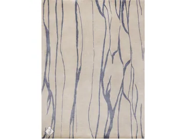 OLEA NAVY - Rectangular silk rug _ Edition Bougainville