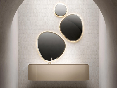 CAL 2343 - Wall-mounted vanity unit with integrated washbasin
