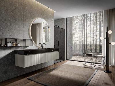 EOS 007 - Wall-mounted vanity unit with drawers