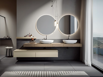 EOS 008 - Wall-mounted vanity unit with drawers