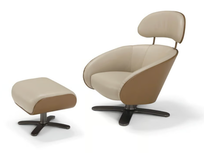 COCONUT - Swivel armchair with footstool _ Egoitaliano