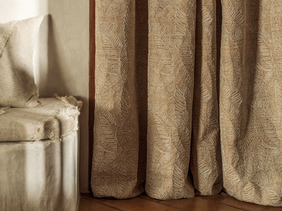 BALÉARES - ANITA - Embroidered silk fabric for curtains _ Élitis