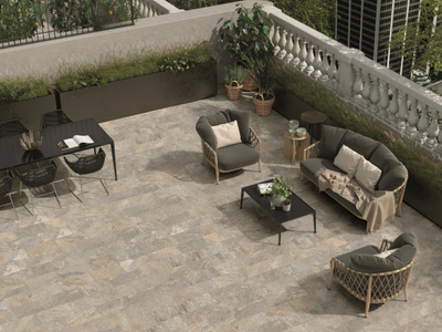 EXTERNA QUARZITE GOLD GREY - Porcelain stoneware outdoor floor tiles with stone effect _ emilgroup