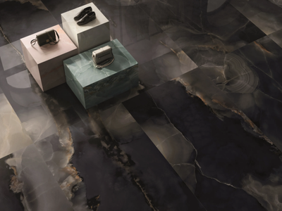 TELE DI MARMO ONYX BLACK - Porcelain stoneware wall/floor tiles with marble effect _ emilgroup