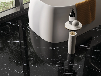 TELE DI MARMO SELECTION NERO - Porcelain stoneware wall/floor tiles with marble effect _ emilgroup