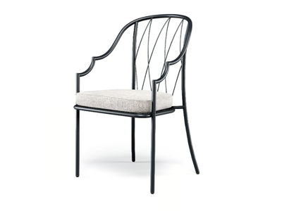 COMO - High-back steel chair with armrests _ Emu