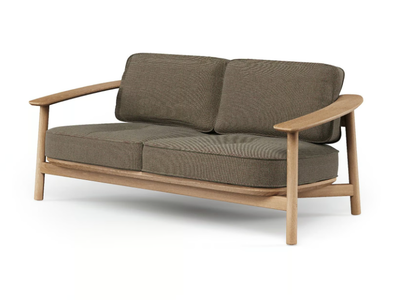 TWINS - 2 seater fabric garden sofa with teak frame _ Emu