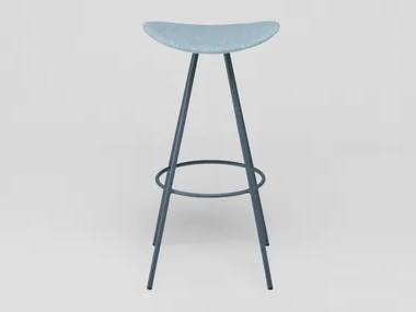COMA 4L - High trestle-based steel and fabric stool _ ENEA