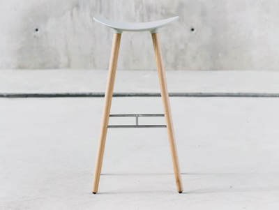 COMA WOOD - High polypropylene and oak stool _ ENEA