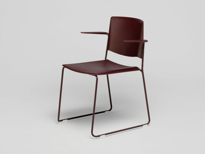 EMA - Sled base chair with armrests open back _ ENEA
