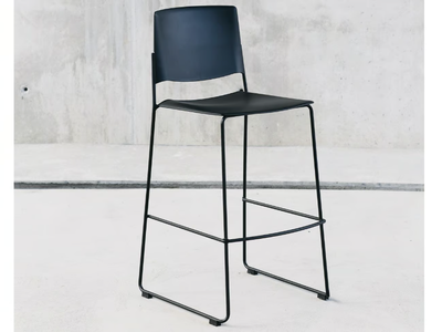 EMA - Sled base high stool with back _ ENEA