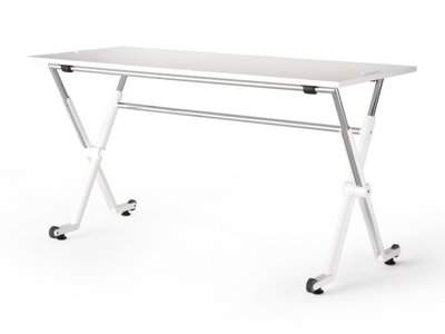 FOLIO - Rectangular melamine office desk with casters _ ENEA