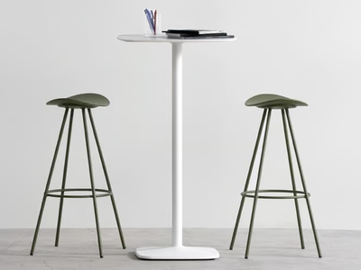 IRON - Square high table with steel base and HPL top _ ENEA
