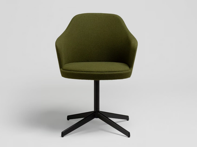 KAIAK CONFIDENT - Upholstered with 4-spoke base chair with armrests _ ENEA