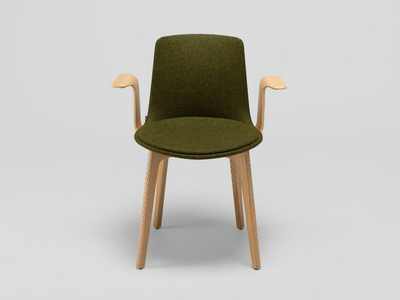 LOTTUS WOOD - Upholstered chair with armrests _ ENEA