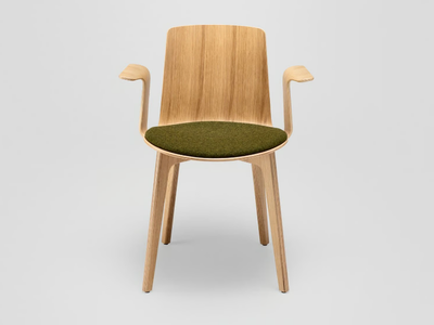 LOTTUS WOOD - Wooden chair with armrests _ ENEA