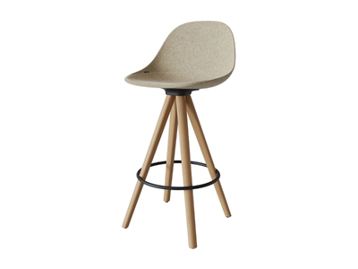 MATE SPIN WOOD - Swivel barstool with footrest _ ENEA