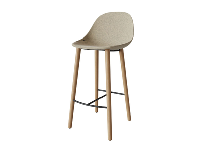 MATE WOOD - Barstool with footrest _ ENEA