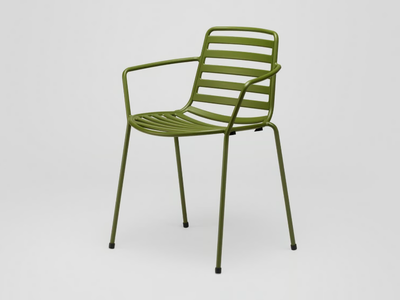 STREET - Steel garden chair with armrests _ ENEA