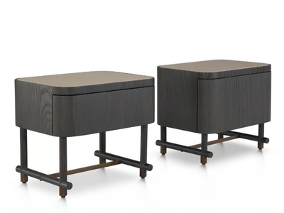 KIMONO - Rectangular wooden bedside table with drawers _ ENNE