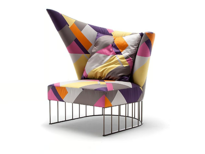 VIRGOLA - Upholstered fabric armchair _ ERBA ITALIA