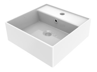 OLIMPIA - Countertop square ceramic washbasin _ Ercos