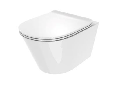SURF - Wall-hung rimless ceramic toilet _ Ercos