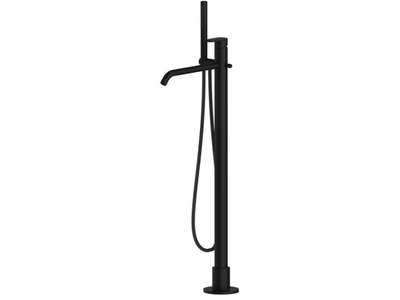 VERSILIA BLACK - Floor standing bathtub mixer with hand shower _ Ercos