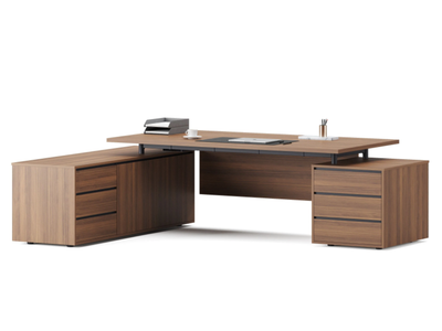 ANDANTE - L-shaped wooden executive desk with drawers _ Ersa