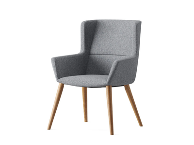 AURA - Fabric reception chair with armrests _ Ersa