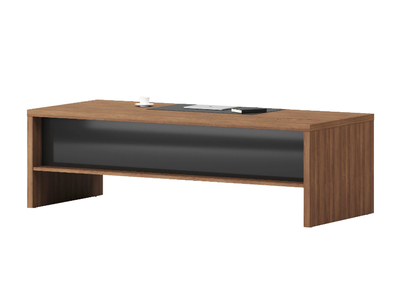 CLEA - Rectangular wood veneer executive desk with cable management _ Ersa