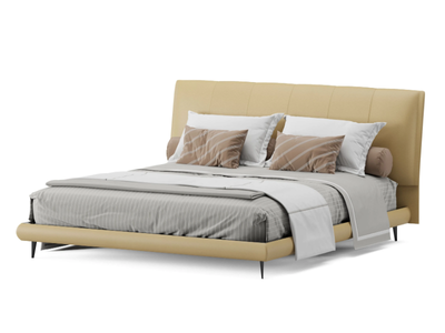 CREDO - Upholstered leather double bed _ Ersa