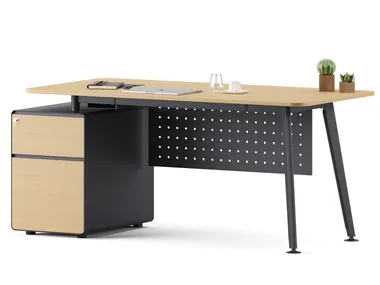FLORES - Rectangular wooden workstation desk with drawers _ Ersa